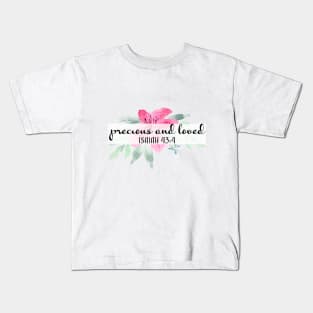 Precious and loved watercolor christian Art Kids T-Shirt